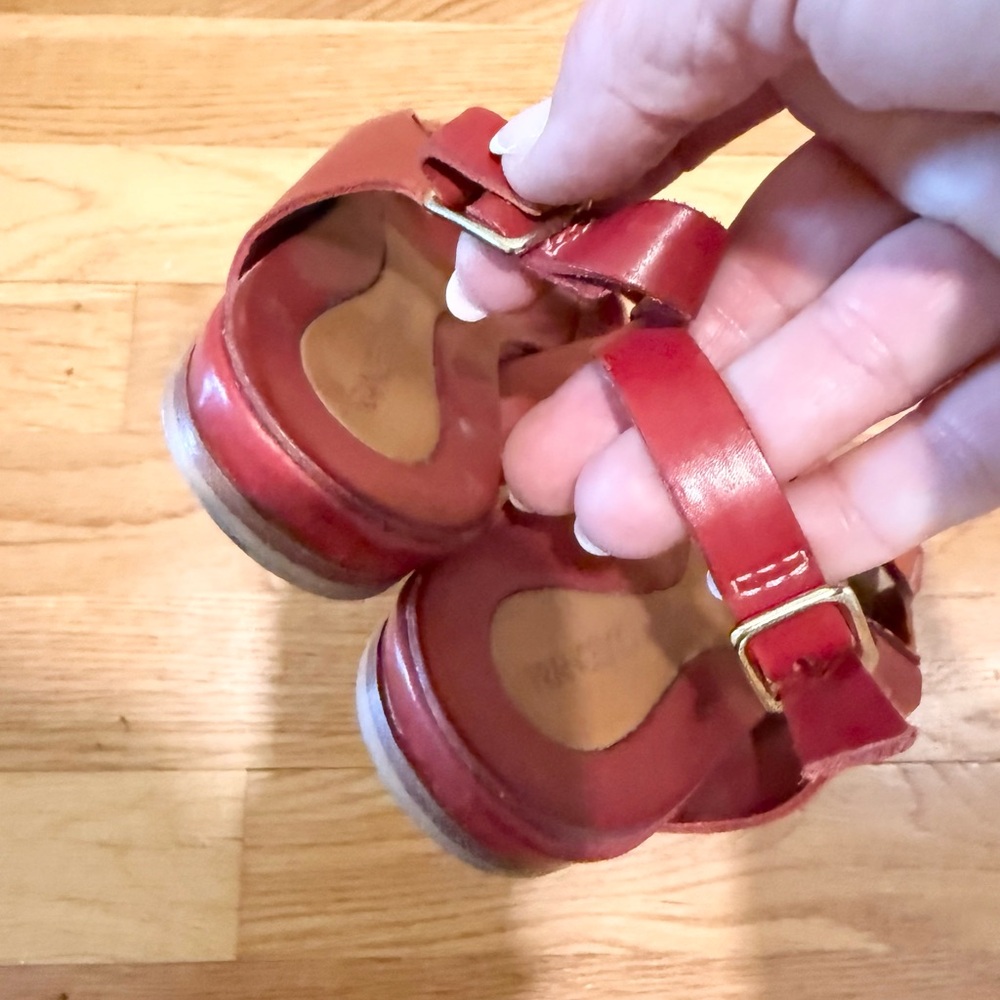 Francesco Morichetti Red Leather Sandals - Picture 4 of 8
